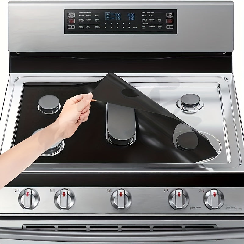 Reusable Non-Stick Black Stove Top Liner - Heat-Resistant & Washable Protector Keeps Your Kitchen Clean