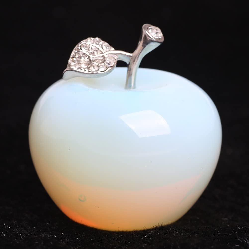 1.8Inches Opal Quartz Crystal Apple Figurine Statue Paperweight Craft Decoration