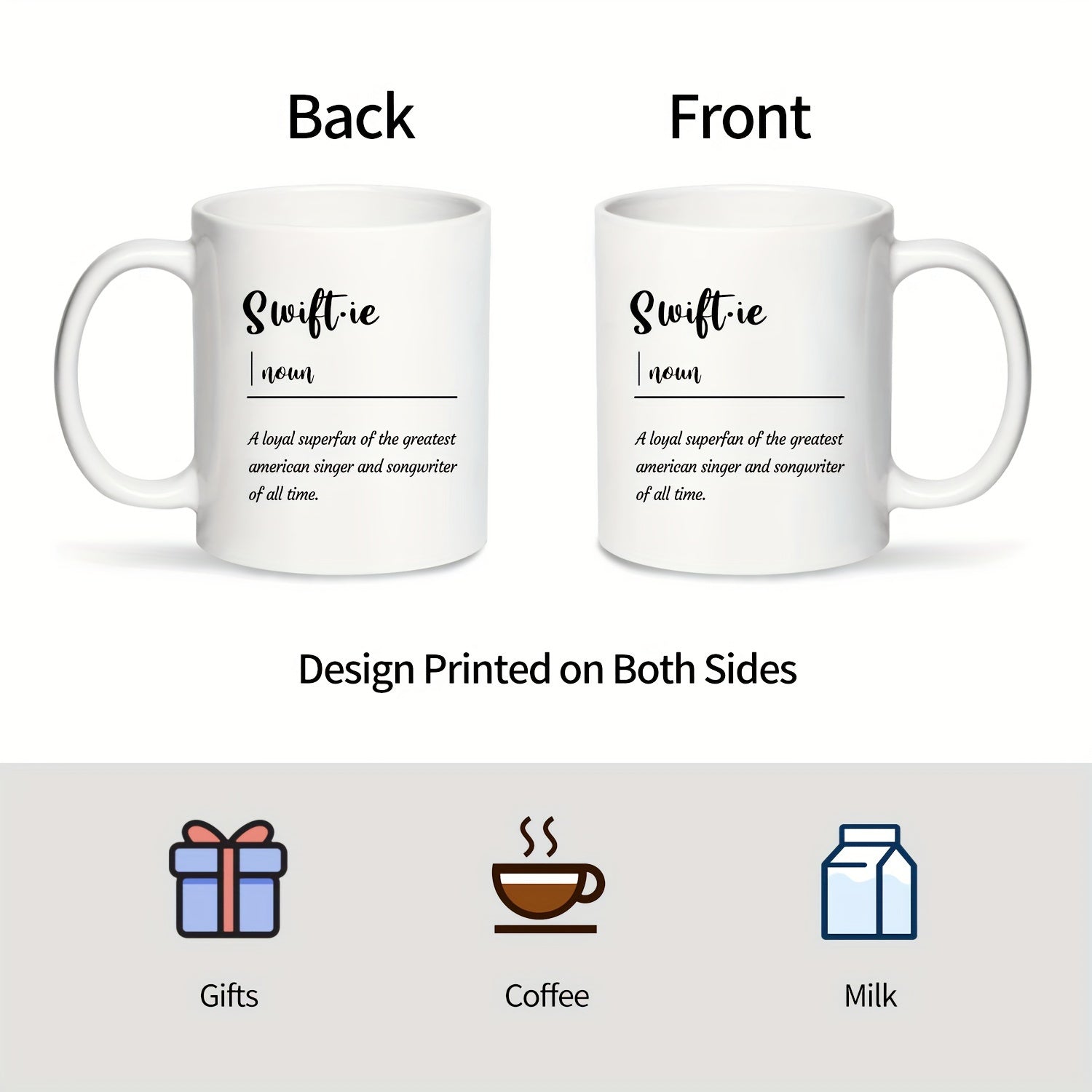 1pc, Coffee Mug Swiftie Merch For The Eras Music, Musician Tea Cup For Woman, Music Lovers Gifts For Fans (White 11oz)