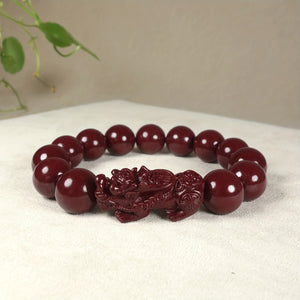 1pc Cinnabar Pixiu Men's Bracelet, Good Luck Jewelry,  Attract Wealth, Couple Bracelet, Best Delicate Lucky Gift For Men Women