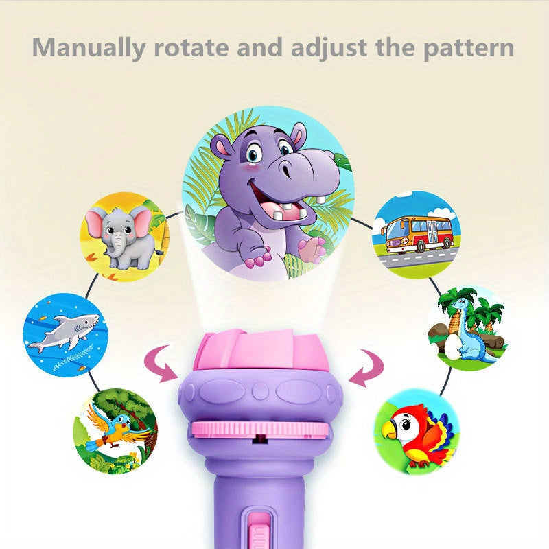 32-Pattern Educational Projector Flashlight - Dinosaurs, Ocean Life & More - Interactive Learning Toy for Kids