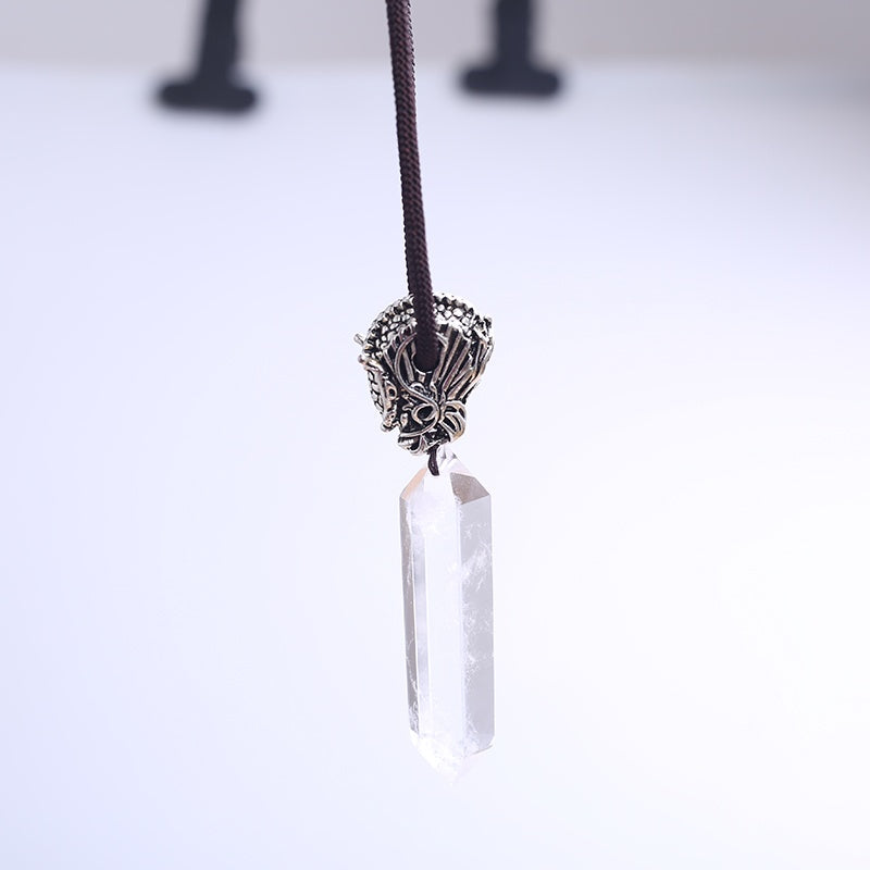 Natural beautiful Necklace Great Clear Crystal Wands Point