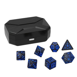 7pcs, Rechargeable LED Dice Set, Blue Breathing Light Dice For Board Game Accessories