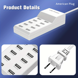 USB Multi-port Charger 5V2.4A 10-port Mobile Phone Fast Charging Socket Multi-function Universal Fast Adapter,USB Wall Charger 10-Port USB C