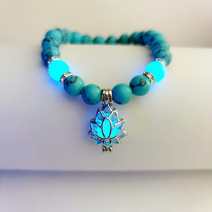 Glowing In The Dark Beaded Bracelet Turquoise Beads Hand Jewelry Decor For Women