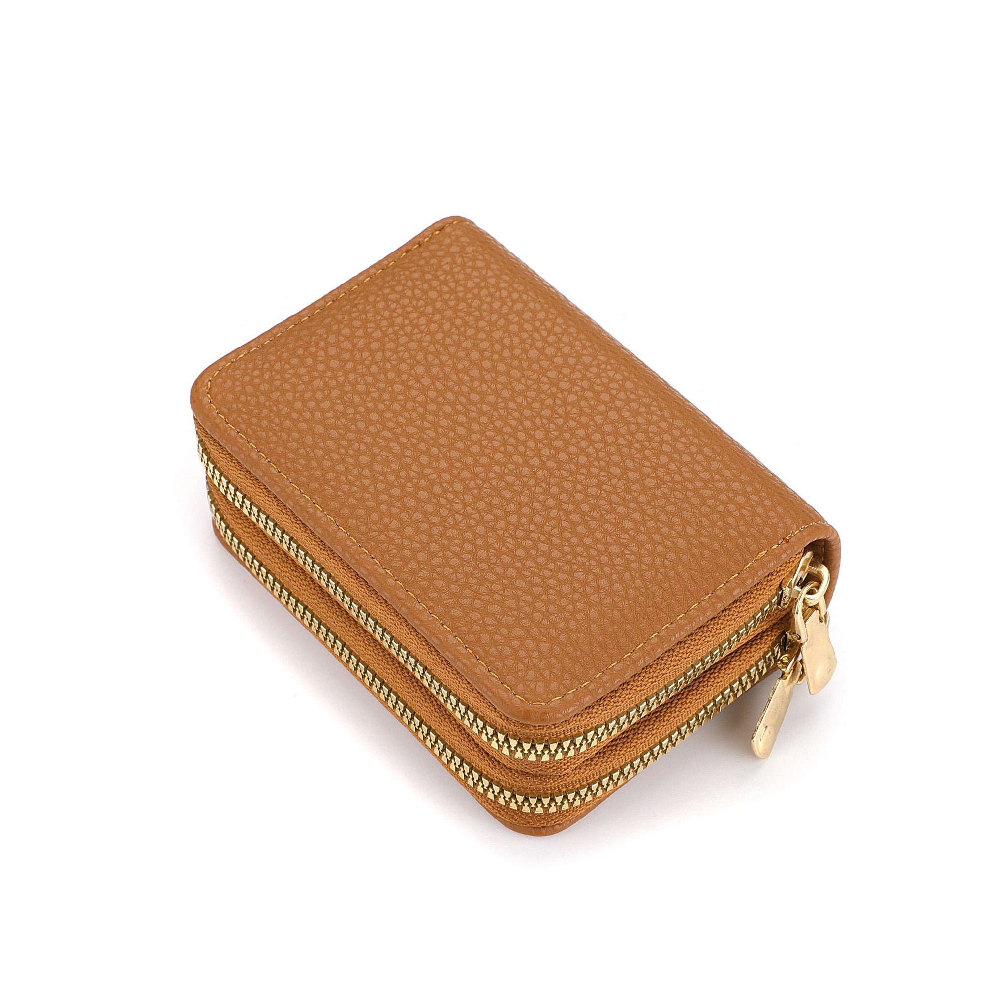 Women's Double-Zip Wallet: Spacious Faux Leather Organizer, Minimalist Style with Card Slots & Coin Pocket