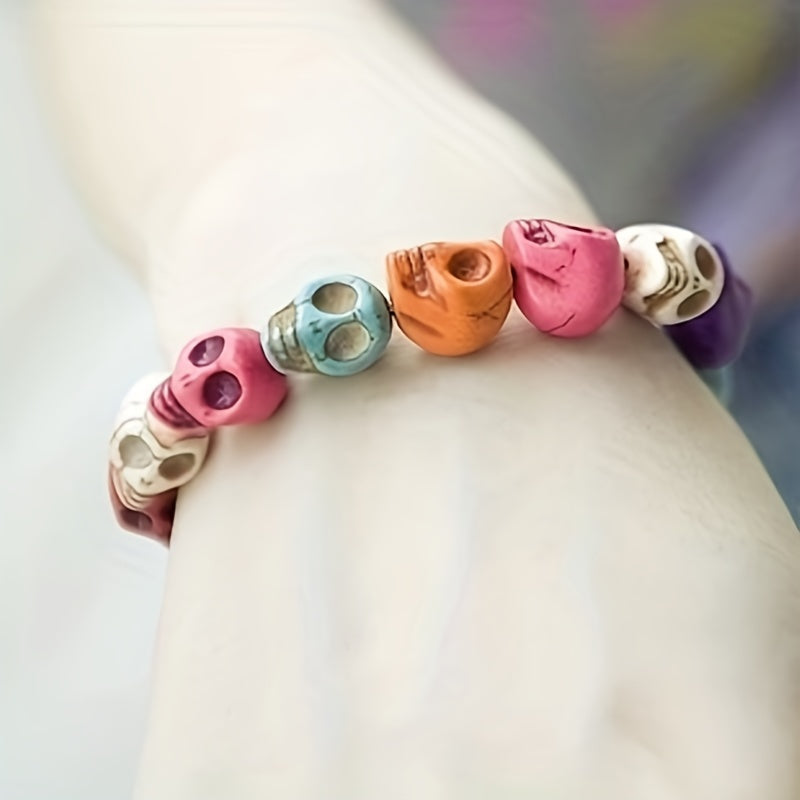 Cross-border Foreign Trade Jewelry Bracelet Synthetic Turquoise Skull Bracelet Wish Jewelry Wholesale