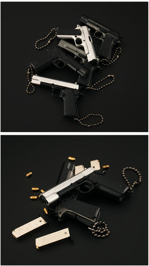 1911 Mini Pistol Toy Model Pendant, Removable Assembly Parts, Ultra-High Assembly Model [Handmade Alloy Process] One To One Restoration Of T