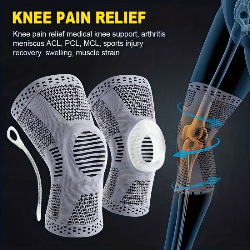 1pc Professional Knee Brace, Compression Knee Sleeve With Patella Gel Pad And Side Stabilizer, Knee Support Bandage Pain Relief Medical Knee