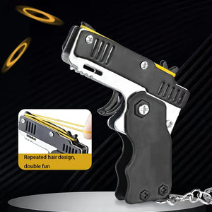 Metal Six Hairpin Rubber Band Gun, For Shooting Game Key Chain Ring