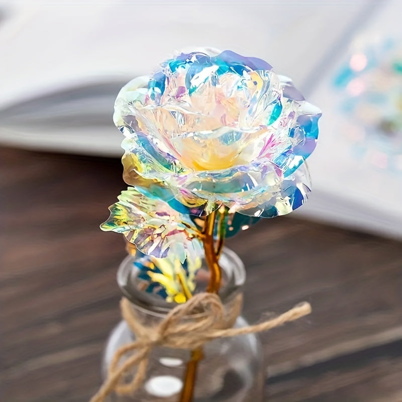 Gorgeous Golden Foil Rose Flower - Add a Touch of Elegance to Your Home!