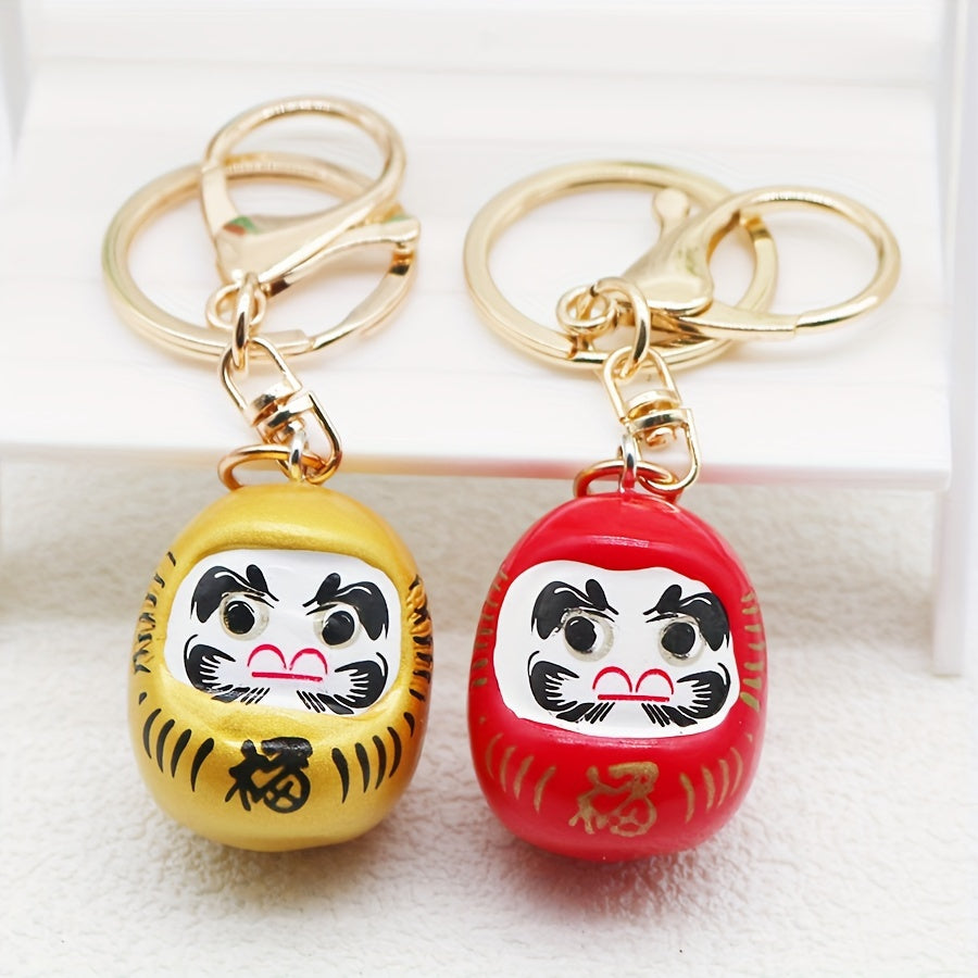 1PC Cartoon Tumbler Shaped Key Chain Doll Prayer Pendant For Good Luck Couple Bag Star Pendant Key Chain