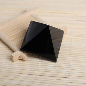 Pyramid-Finest Big Black Obsidian Crystal Pyramid Gemstone 1.77\ Carved Pyramidal Crystal Healing Crafts