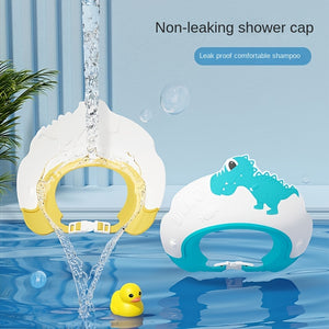 Baby Soft Rubber Waterproof Shampoo Cap, Children Shampoo Artifact, Baby Shampoo Cap Waterproof Ear Protector, Baby Bath Shower Cap, Dinosau