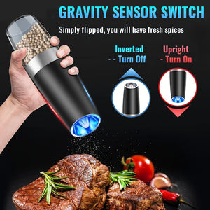 Electric Salt & Pepper Grinder Set with LED Lighting – Adjustable, One-Hand Operation, Modern Design, Ideal for Gifting (1/2pcs, AAA Battery