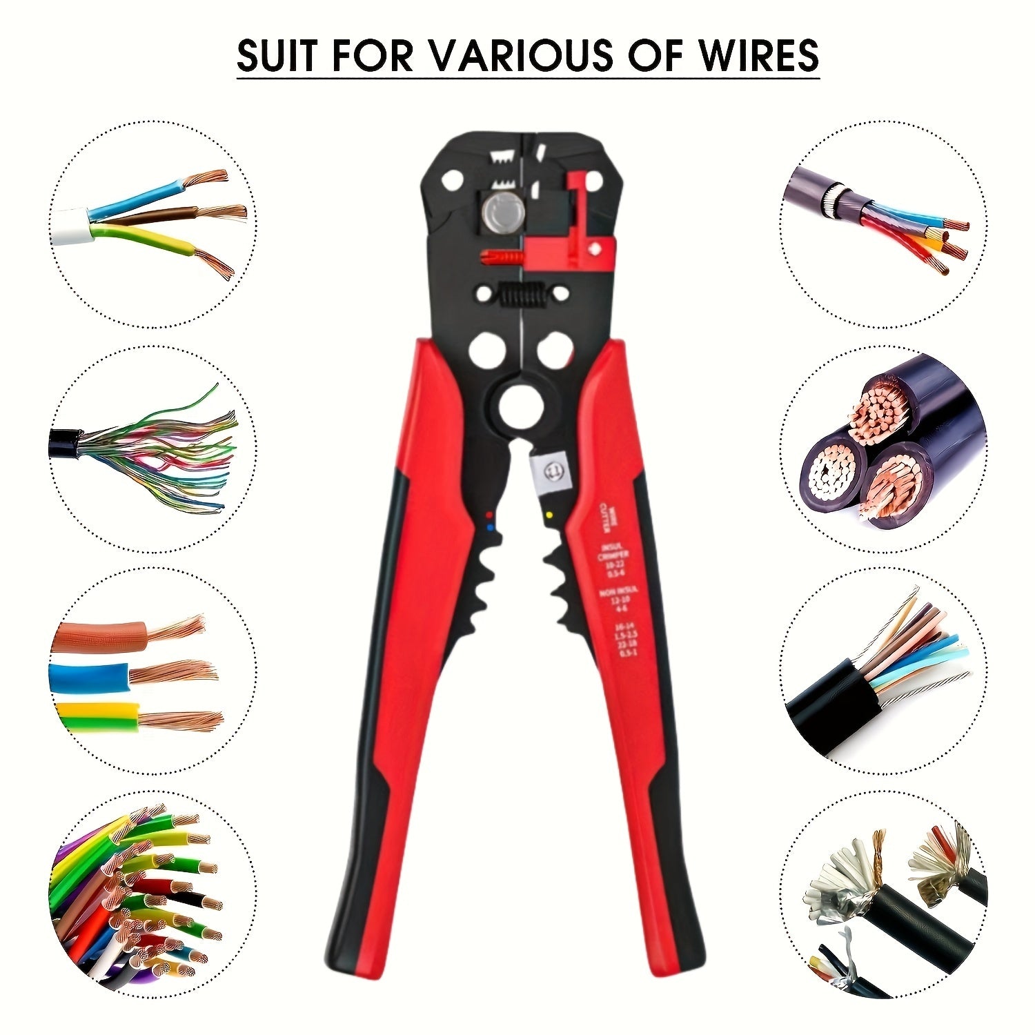 1pc Automatic Wire Stripper: Multifunctional Cable Cutter & Pliers For Electrical Wire Stripping, Cutting & Crimping