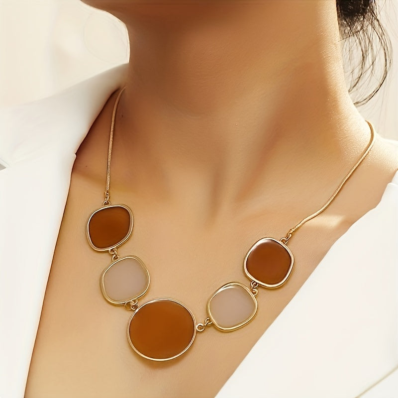 Minimalist Asymmetrical Colorblock Necklace Exaggerated Geometric Creativity Necklace 1pc