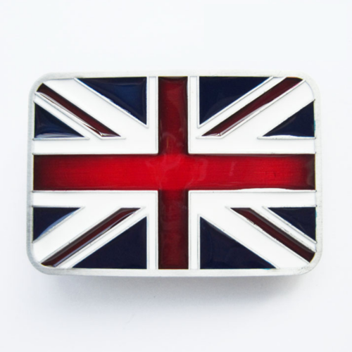 Western Men‘s Zinc alloy Leather Belt Buckle Union Flag UK Flag shape Pattern US Local Shipping