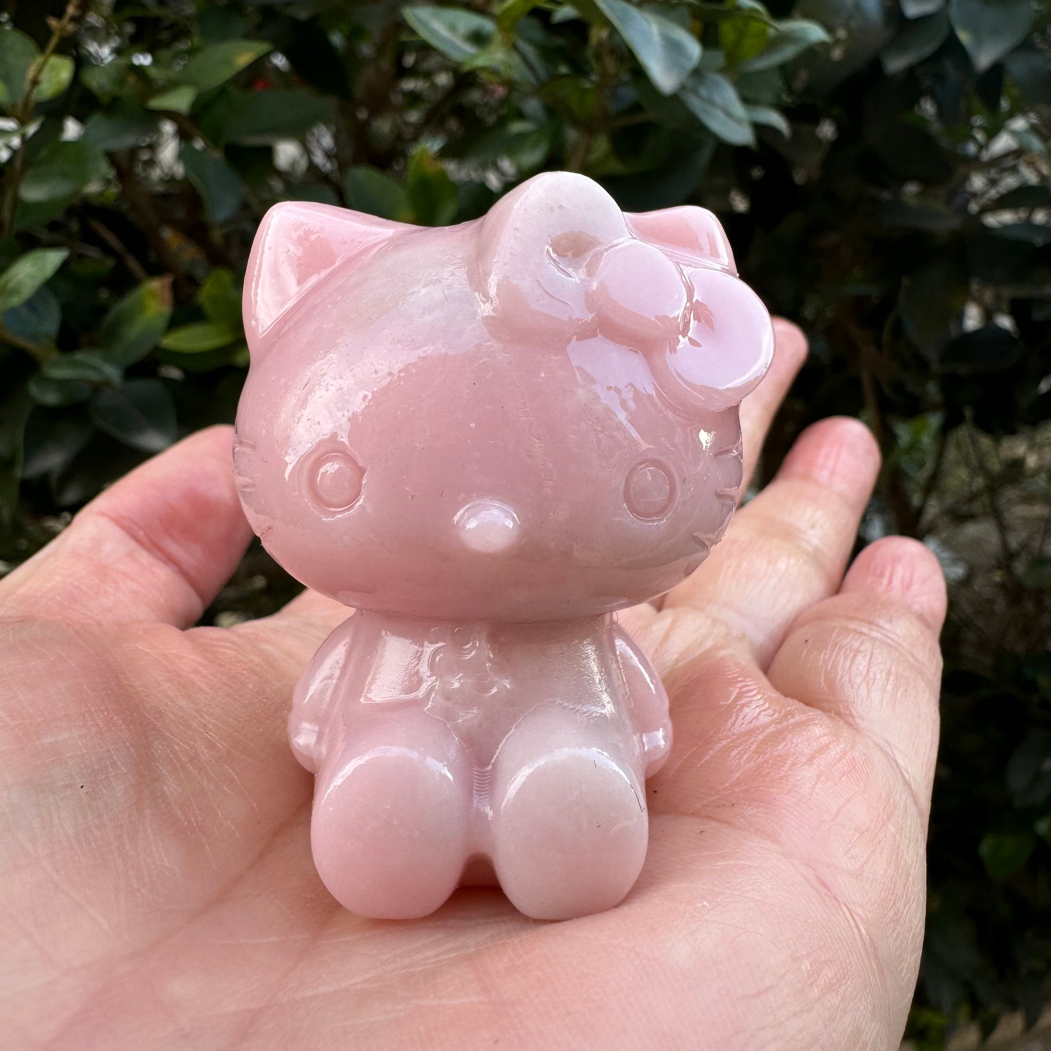 Hand Carved Pink Opal Hello Kitty Crystal Hello Kitty Crystal Figurine Crystal Gift Crystal Home Decor