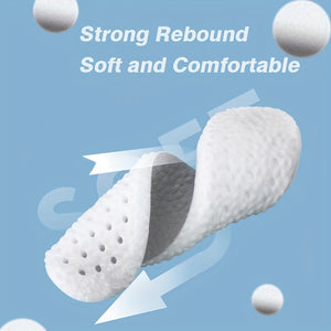 1 Pair 4D Unisex High Elastic Shock Absorbing Deodorant Sport Insoles Comfortable Breathable Massage Cushion For Feet Care Orthopedic Insole