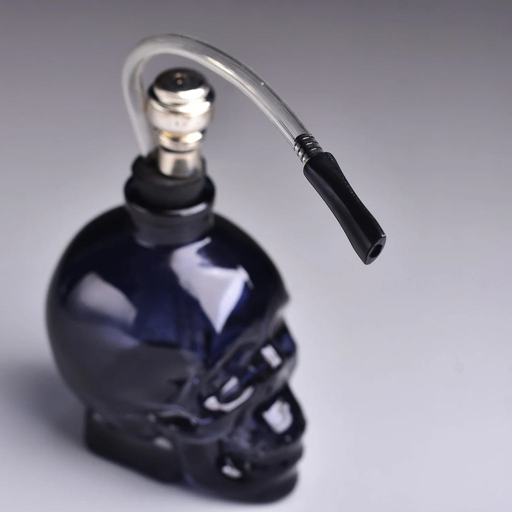 3.5'' Portable Solid BLACK SKULL Water Pipe Glass Hookah Smoking Shisha  Skeleton Glass Bottle Accessories Men Gift