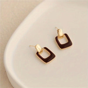 Elegant Simple Style Geometric Stud Earrings Alloy 14K Gold Plated Jewelry For Women Daily Wear