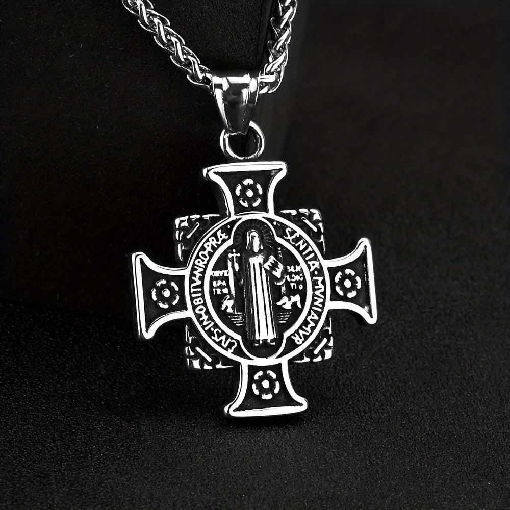 Vintage Jewelry Stainless Steel Pendant With Chain Cross Trend Clothing Accessories Non-rusting Non-allergic Pendant Necklace