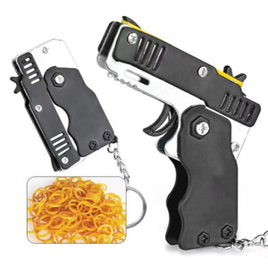 Metal Six Hairpin Rubber Band Gun, For Shooting Game Key Chain Ring