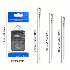 12pcs Self-Threading Hand Sewing Needles for Easy Darning and Stitching - Convenient Side Opening Design - Essential Sewing Accessories