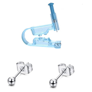 3pcs Set Ear Piercing Gun: Steel Ball Stud, Earring Set, Ear Stud Gun, Safety Piercing Tool - Bag Drill Piercing Gun