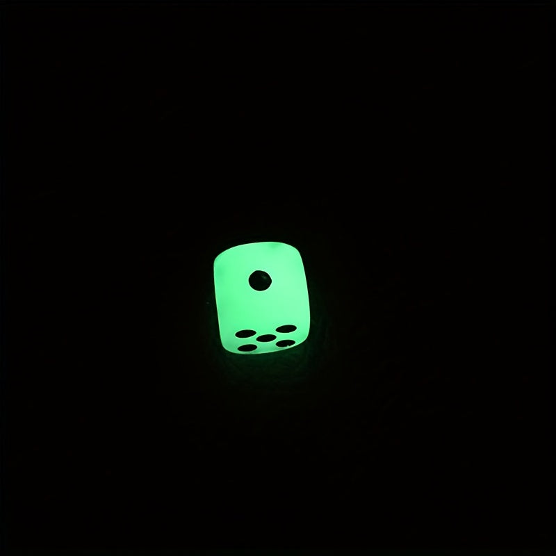 10pcs/set Glow in the Dark Dice Set - Perfect for Nightclubs, Bars, KTVs, and Entertainment - 14mm Rounded Black Dot Dice