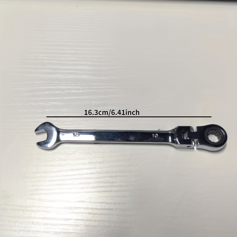 1pc 10mm- 14mm Combination Ratchet Wrench With Flexible Head, Dual Purpose Ratchet Tool, Ratchet Combination Kit. Automotive Hand Tools