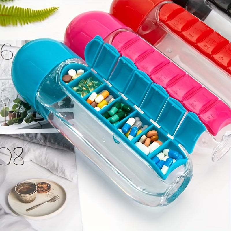 Innovative 2-in-1 Medicine and Water Bottle: Portable, Secure Pill Storage for Hydration On-the-Go, Perfect for Travel & Outdoor