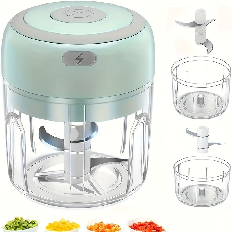 High-Speed USB Mini Food Chopper - Portable 20000 RPM Electric Garlic & Vegetable Grinder | 100/250ml | Rechargeable Lithium Battery