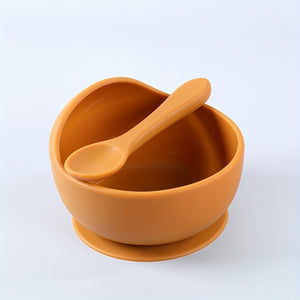 The Ultimate Baby Bowl Set: Anti-Drop Silicone Bowl, Spoon, and Cutlery - Portable and Anti-Slip, Halloween Christmas Thanksgiving Day Gift