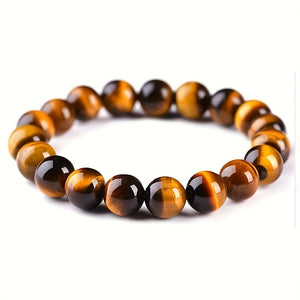 1pc Tiger Eye Stone Tiger Crystal Cat Eye Stone Wood Change Stone Men And Women Bracelets Men And Women Couples