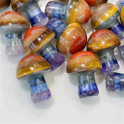 Natural Crystal Tiny Chakra Mushroom,so Cute,7Colors For Chakra,crystal Energy,crystal Healing