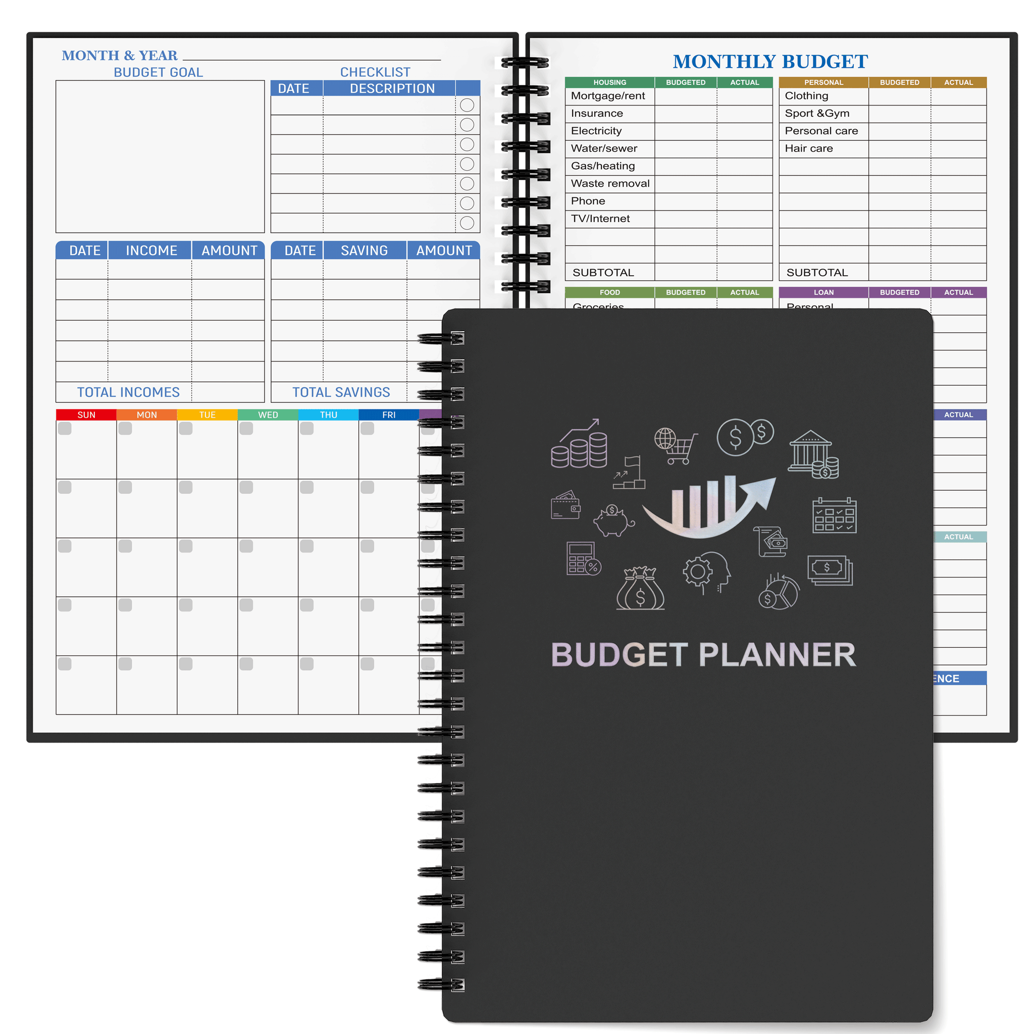 Effortless Finance Management: A5 Budget Planner, 100gsm - Undated for Long-Term Financial Freedom & Goal Tracking