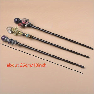 1PC Natural Crystal Wand Handmade Diy Wand, Cosplay Halloween Scepter Witch Cane Halloween Gift