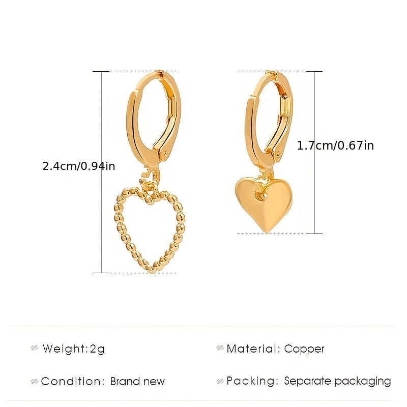 New Heart-shaped Earrings, Large Round Hoop Earrings With Three-dimensional Heart Shape