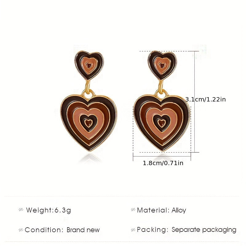 New Heart-shaped Earrings, Large Round Hoop Earrings With Three-dimensional Heart Shape