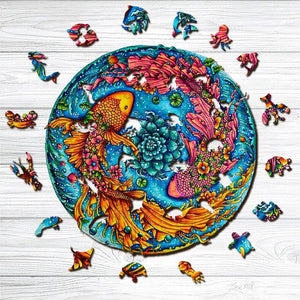 Unlock the Beauty of Nature with this Unique Wooden Koi Fish Puzzle!