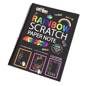 12-Sheet Rainbow Scratch-Off Notebook Set - Color Drawing Paper Kit For Kids Birthday Games, Party Favors, Christmas & Easter Activities - P