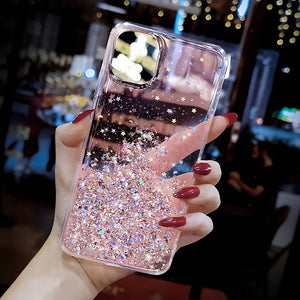 Luxury Design Glitter Bling Clear Soft Silicone Case Cover For IPhone 11 12 13 14 Pro Max X XS XR 7 8 Plus SE 6S MiNi