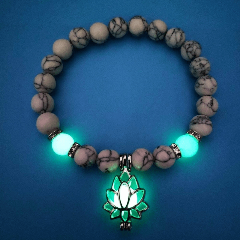 Glowing In The Dark Beaded Bracelet Turquoise Beads Hand Jewelry Decor For Women