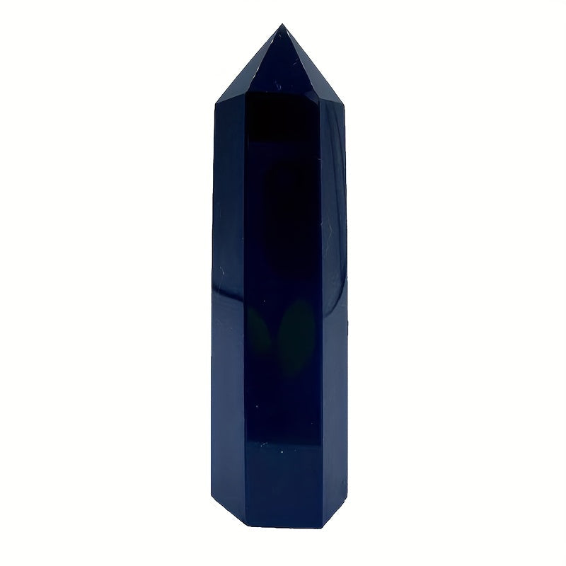 Black Obsidian Seven Main Chakras Symbolic Crystal Tower Healing Crystal The Seven Chakras Wand For Spiritual Use Hexagonal Point Reiki Chakra Gemsone Home Office Decoration