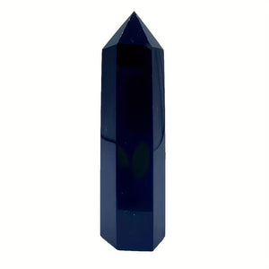 Black Obsidian Seven Main Chakras Symbolic Crystal Tower Healing Crystal The Seven Chakras Wand For Spiritual Use Hexagonal Point Reiki Chakra Gemsone Home Office Decoration