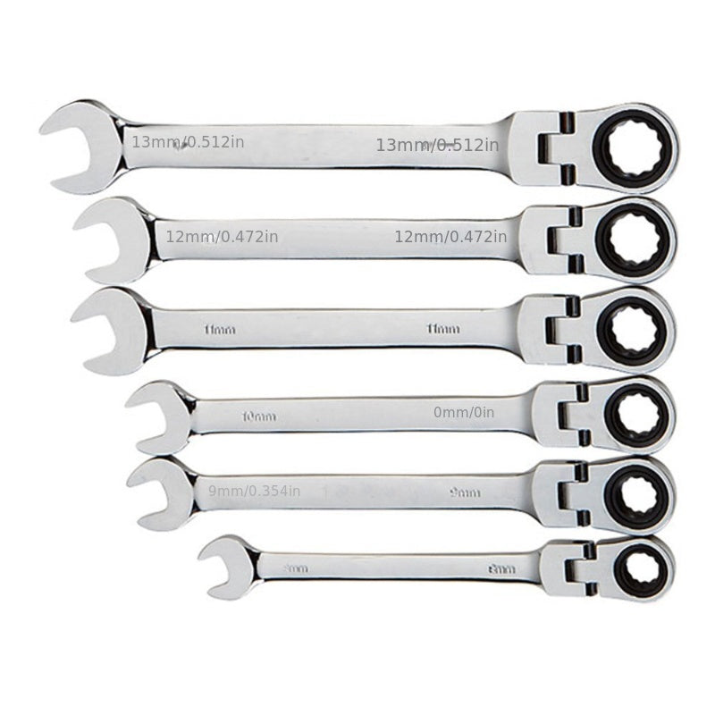 1pc 10mm- 14mm Combination Ratchet Wrench With Flexible Head, Dual Purpose Ratchet Tool, Ratchet Combination Kit. Automotive Hand Tools