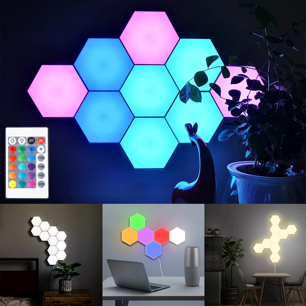 1pc Geometric Module DIY Assembly Night Light, RGB Hexagonal Wall Light, Tactile Night Light