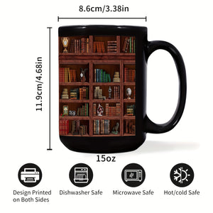 1pc, Library Bookshelf Mug, Book Lovers Coffee Mugs, Librarian Mug, Book Coffee Mug, Book Coffee Cups, Book Club Cup, Bookish Items, Bookwor